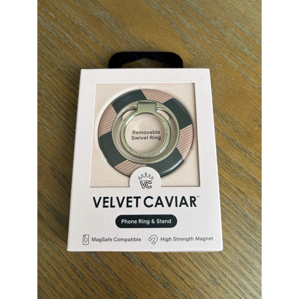 Velvet Caviar MagSafe Grip Mocha Vibe Checker Magnet Phone Ring & Stand